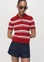 Pull-Over Rayures Col Polo