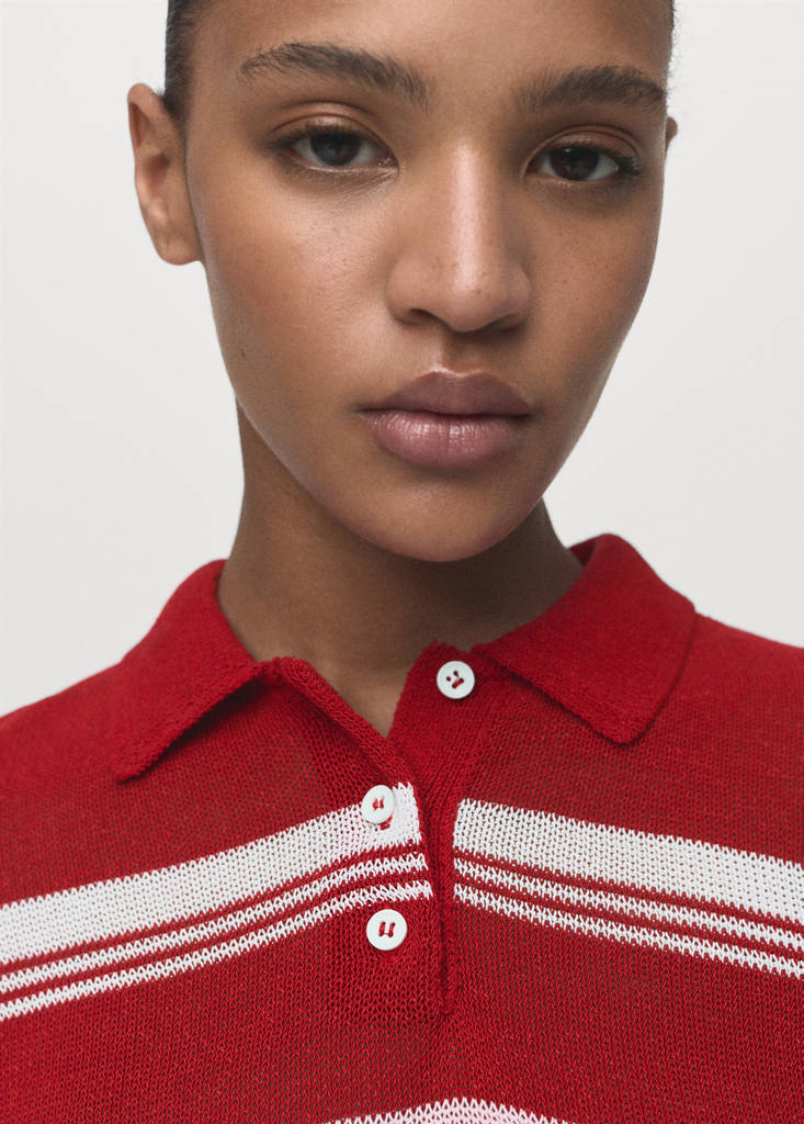 Pull-Over Rayures Col Polo
