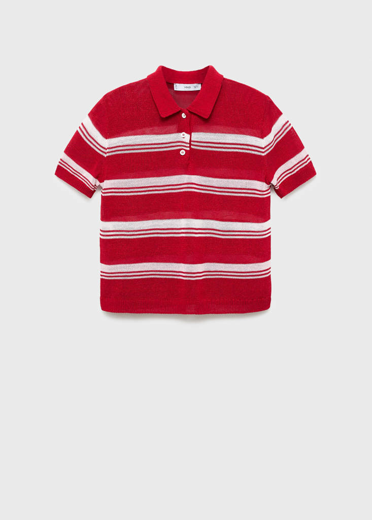 Pull-Over Rayures Col Polo