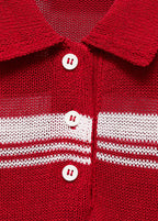 Pull-Over Rayures Col Polo