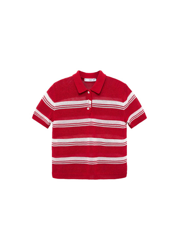 Pull-Over Rayures Col Polo