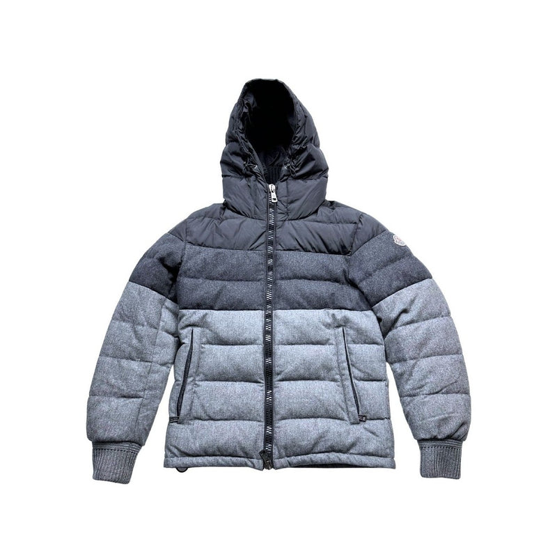 Moncler - Doudoune En Laine Grise Et Noire - 12/14 Ans