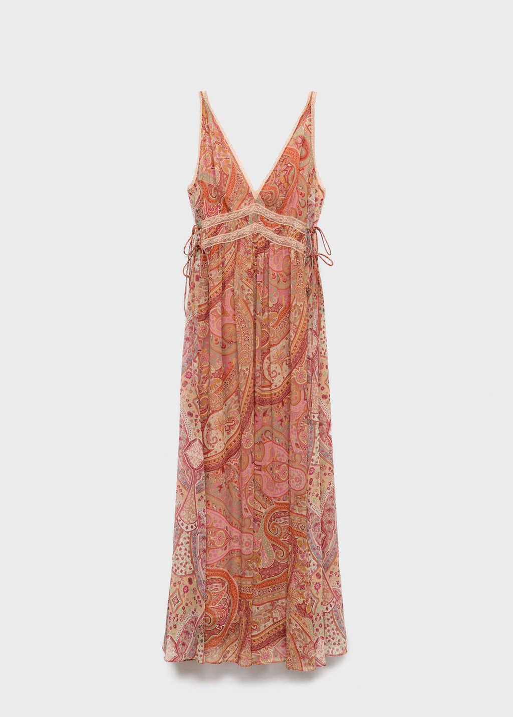Robe Imprimé Cachemire Dentelle Rapportée