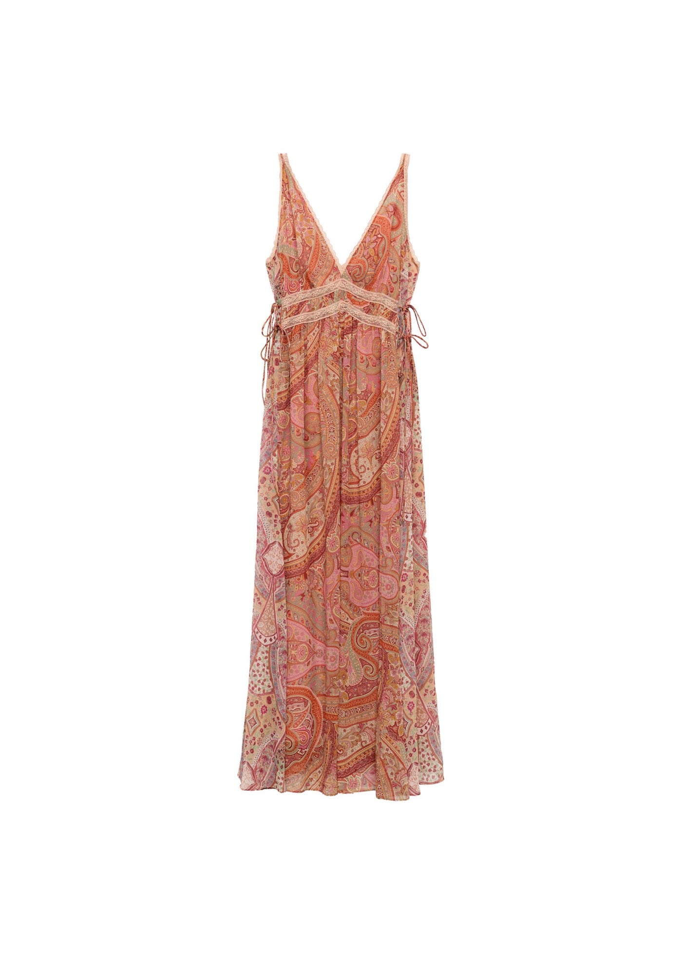 Robe Imprimé Cachemire Dentelle Rapportée