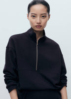 Sweat-Shirt Col Montant Zippé