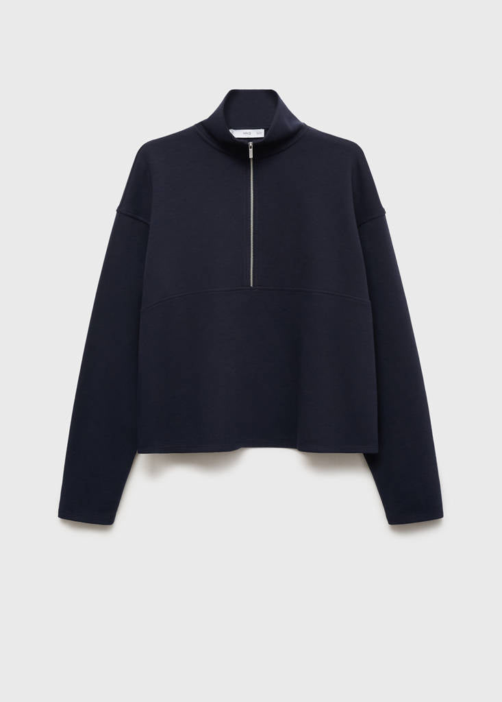 Sweat-Shirt Col Montant Zippé