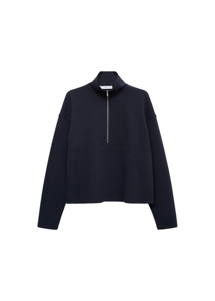 Sweat-Shirt Col Montant Zippé