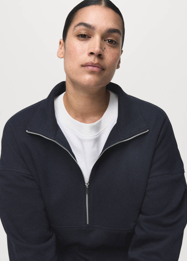 Sweat-Shirt Col Montant Zippé