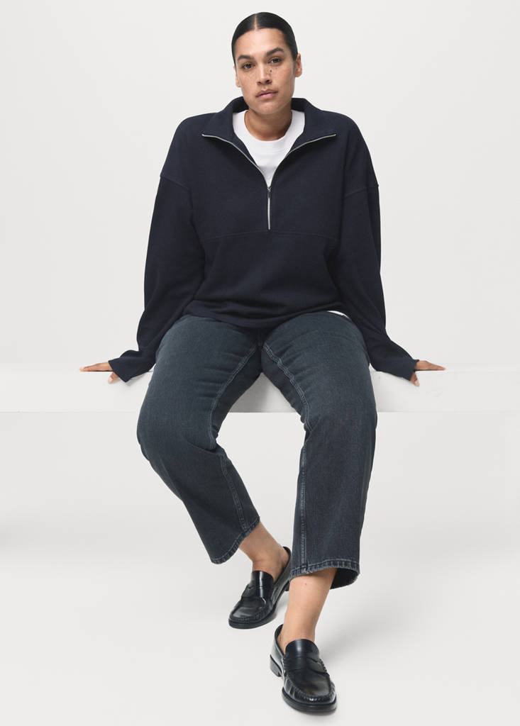 Sweat-Shirt Col Montant Zippé