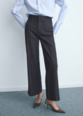 Jean Style Jupe-Culotte Taille Haute Avec Coutures