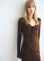 Robe Léopard À Manches Longues