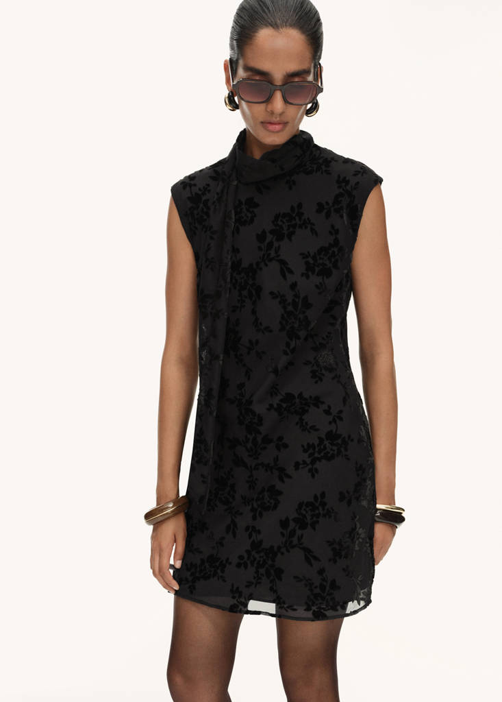 Robe Jacquard Floral Foulard