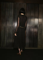 Robe Gaze Manches Bouffantes
