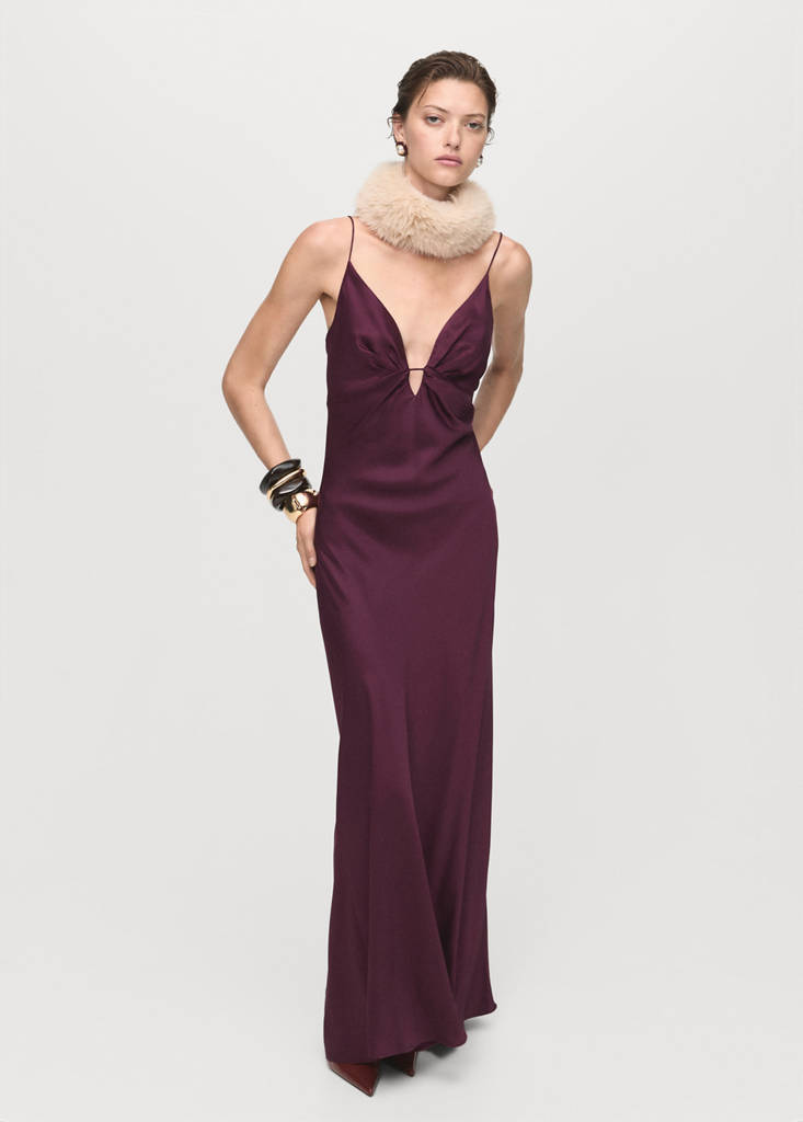 Robe Satinée Col V