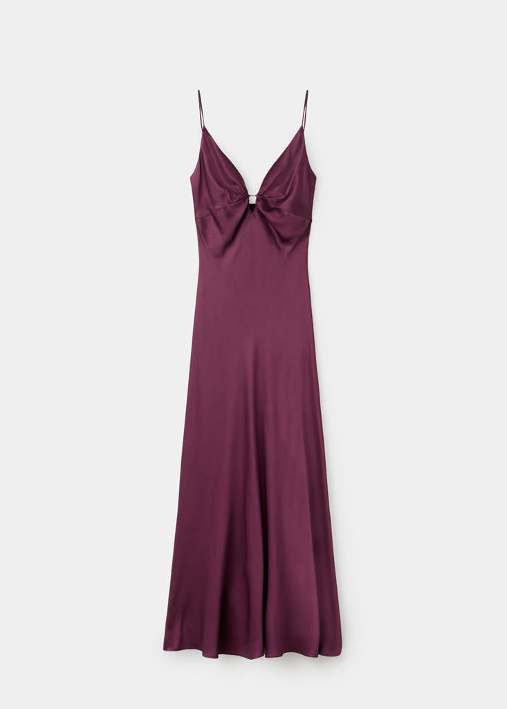 Robe Satinée Col V