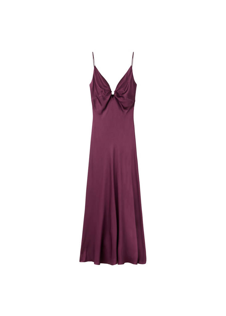 Robe Satinée Col V