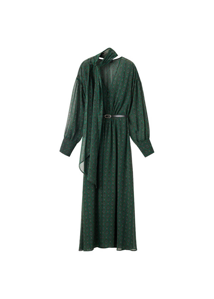 Robe Imprimée Avec Foulard