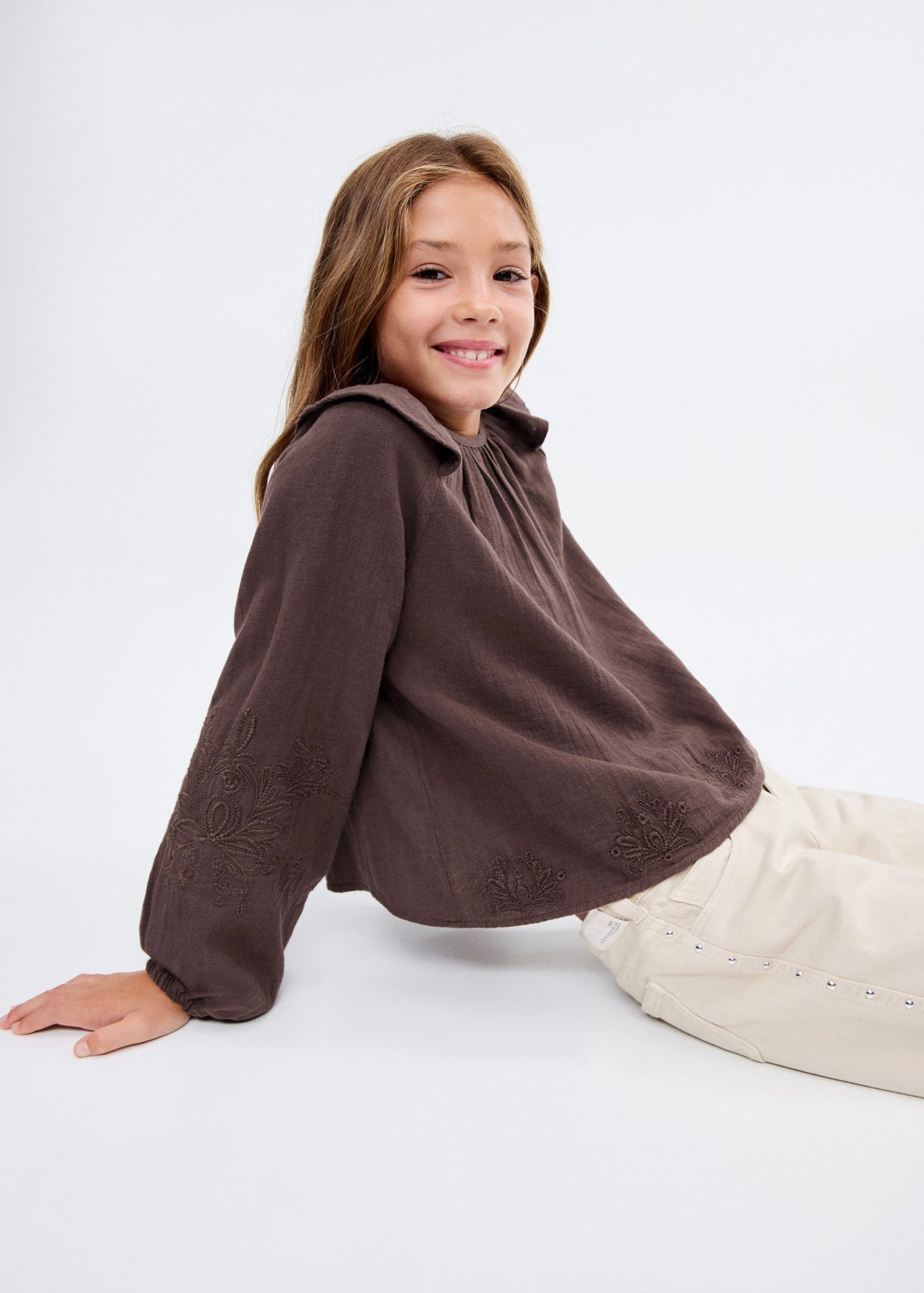 Blouse Maggie Marron - Fille