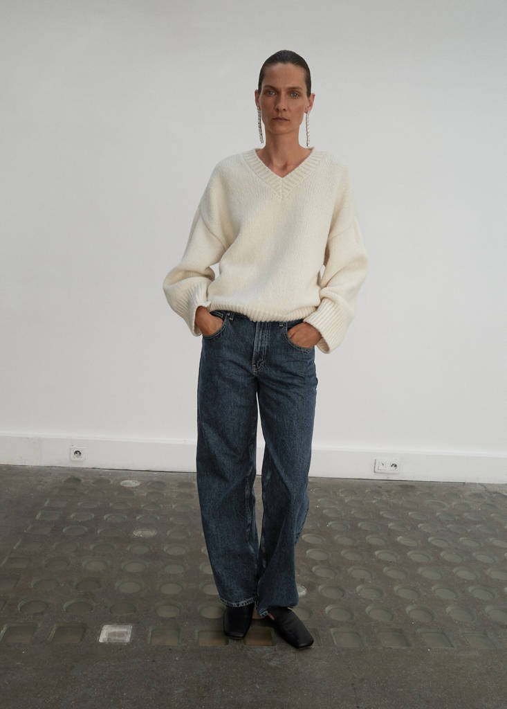 Jeans Dritti A Vita Normale