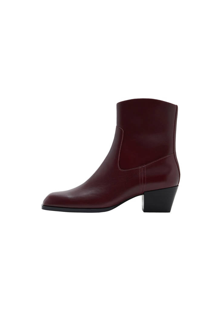 Bottines Cuir Bout Carré