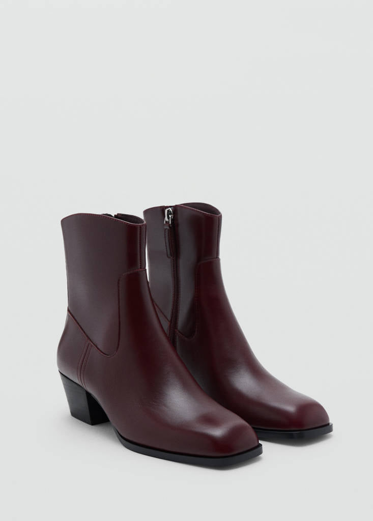 Bottines Cuir Bout Carré