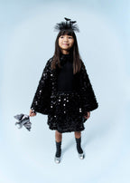 Cape Sequinc Noir - Fille