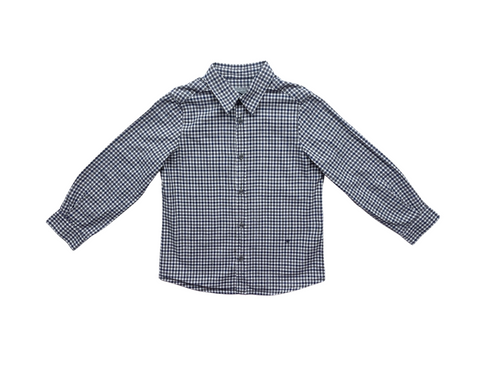 Bonpoint - Chemise À Carreaux Gris Et Bleus - 4 Ans