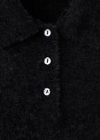 Pull Effet Fourrure À Col Polo