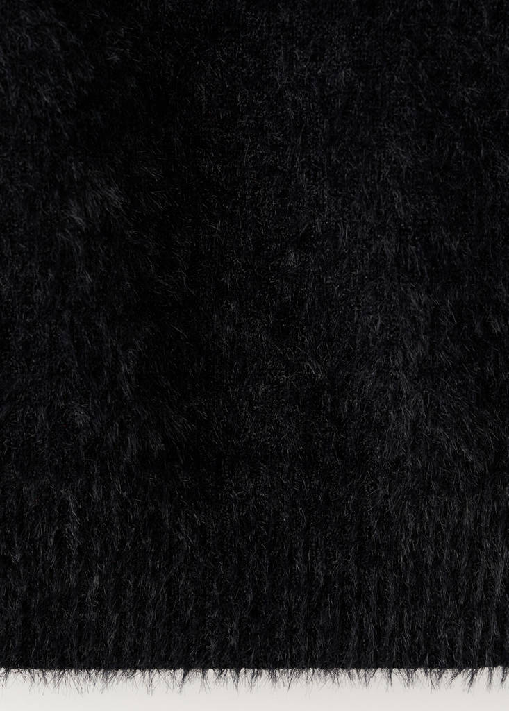 Pull Effet Fourrure À Col Polo