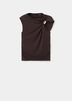 Top Col Asymétrique Détail Métallique