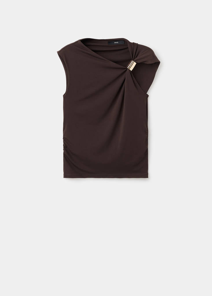 Top Col Asymétrique Détail Métallique