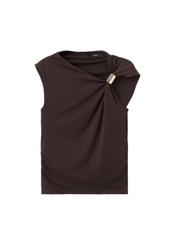 Top Col Asymétrique Détail Métallique