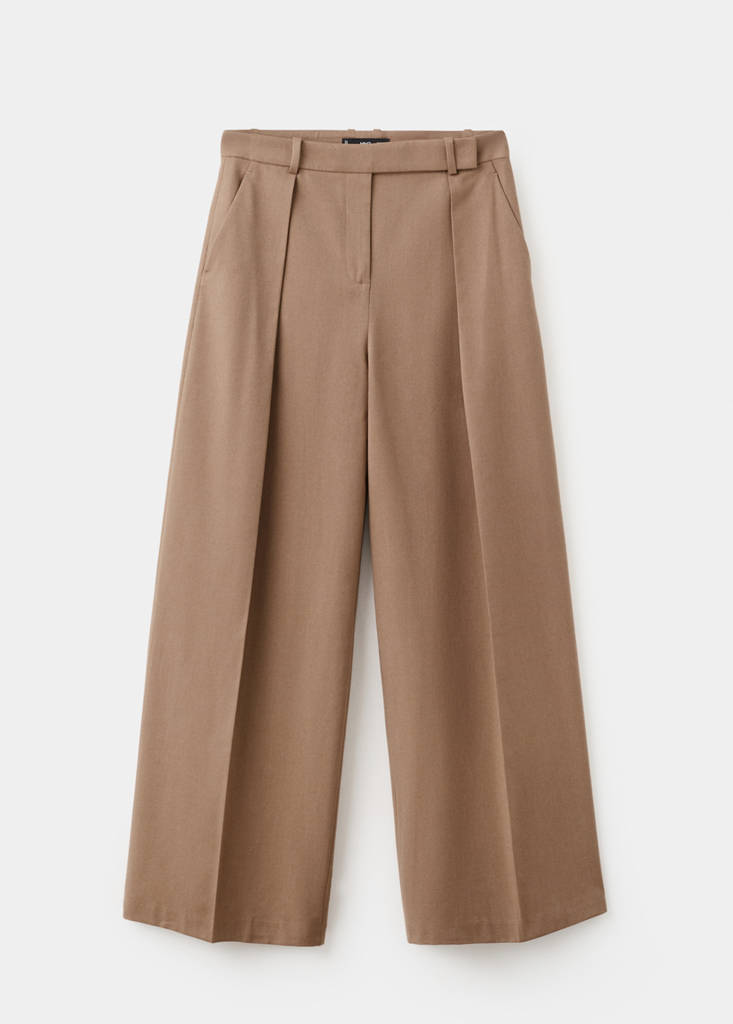 Pantalon Droit Pinces Avec Patte De Boutonnage