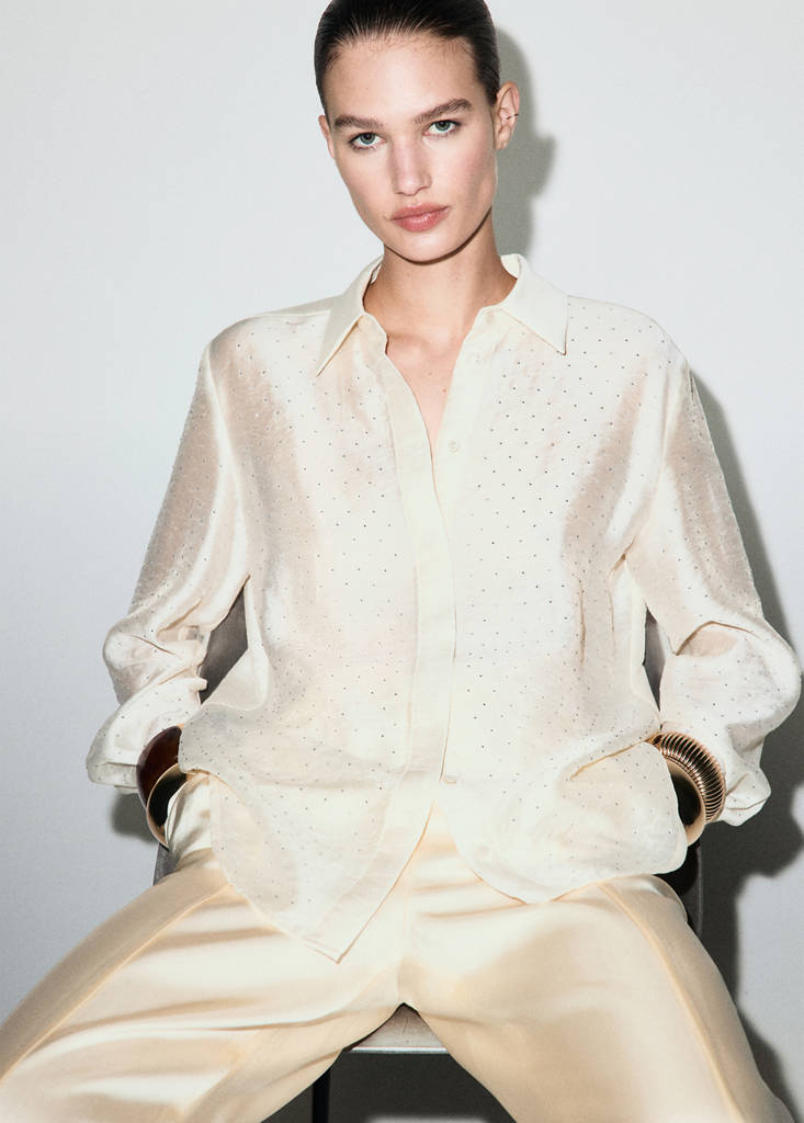 Chemise Satinée Strass