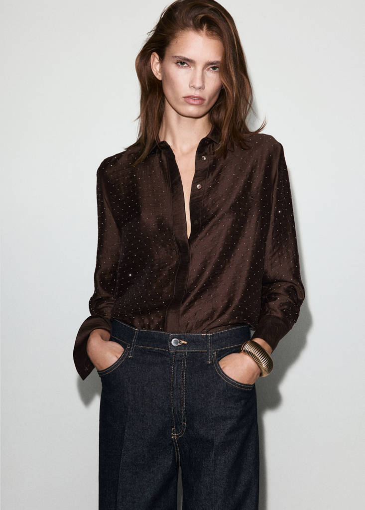 Chemise Satinée Strass