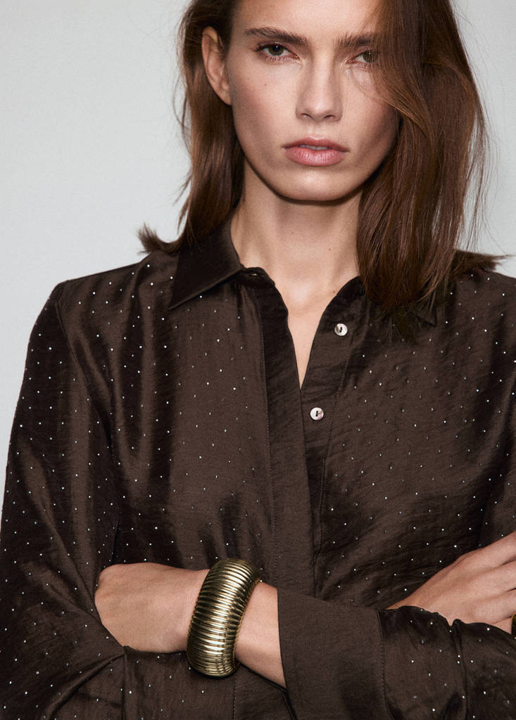 Chemise Satinée Strass
