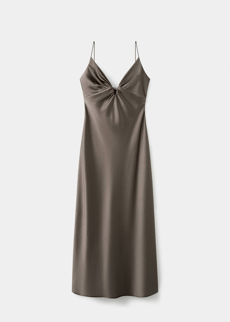 Robe Satinée Col V