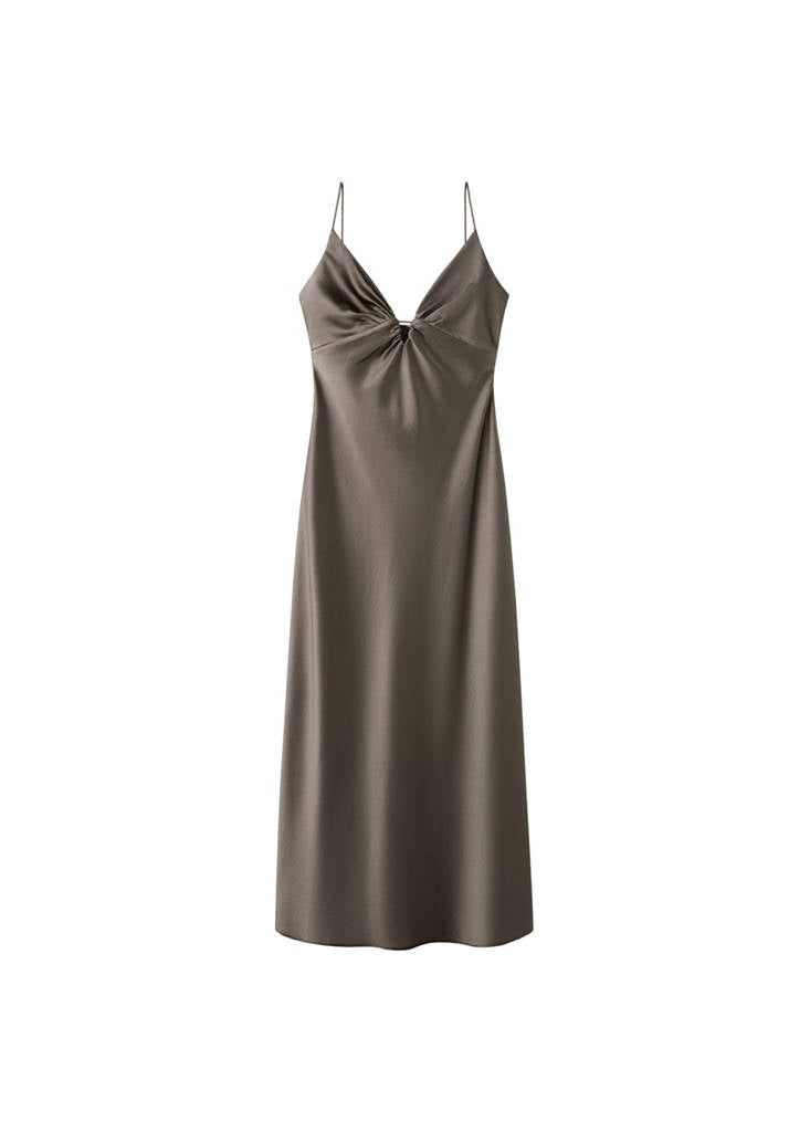 Robe Satinée Col V