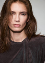 T-Shirt Lurex Détail Froncé
