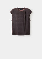 T-Shirt Lurex Détail Froncé