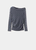 Top Dentelle Col Asymétrique
