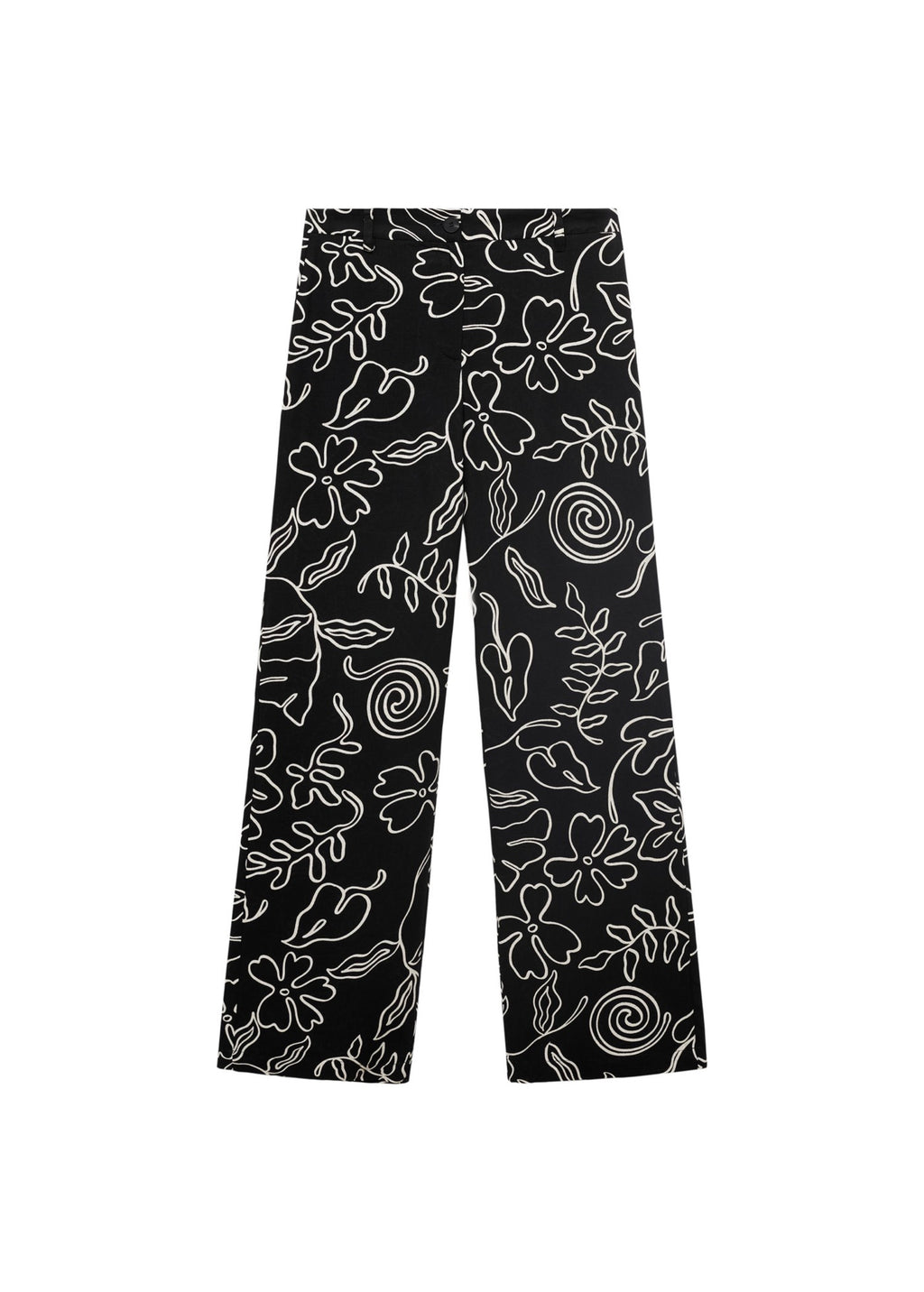 Pantalon Lin Mélangé Imprimé À Fleurs