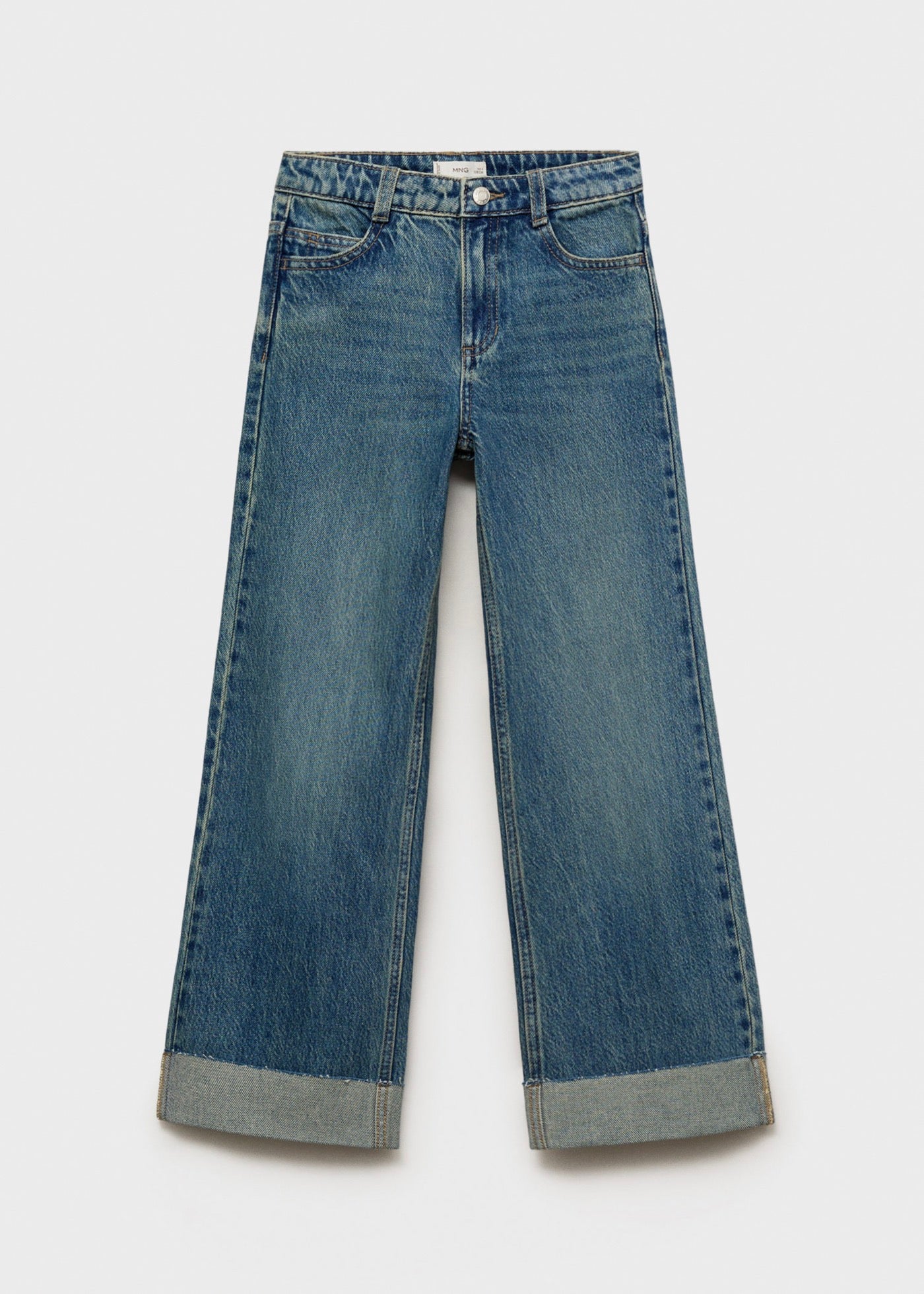 Jean Wide1 Azul Medio Vintage - Niña