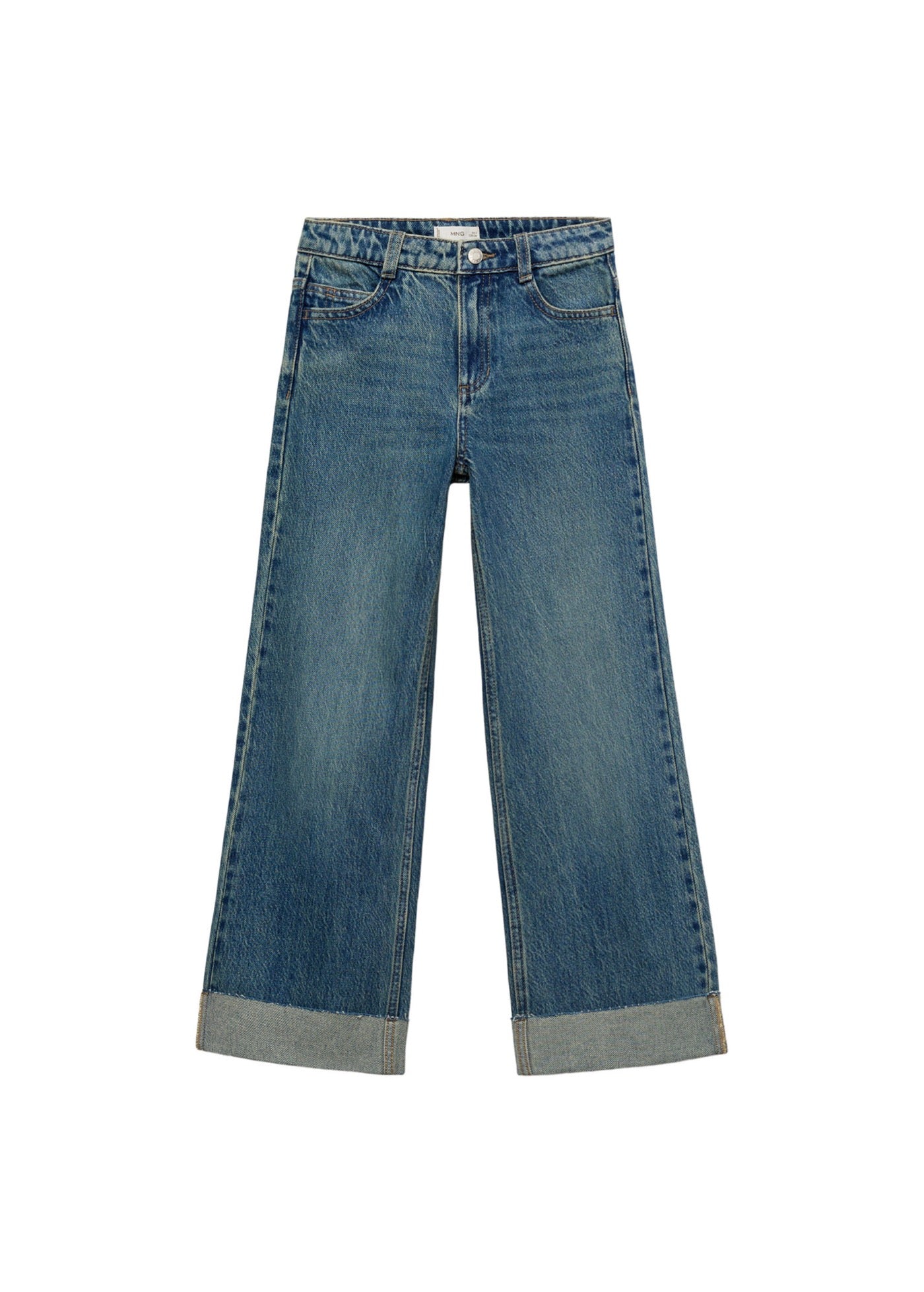 Jean Wide1 Azul Medio Vintage - Niña