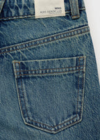Jean Wide1 Azul Medio Vintage - Niña