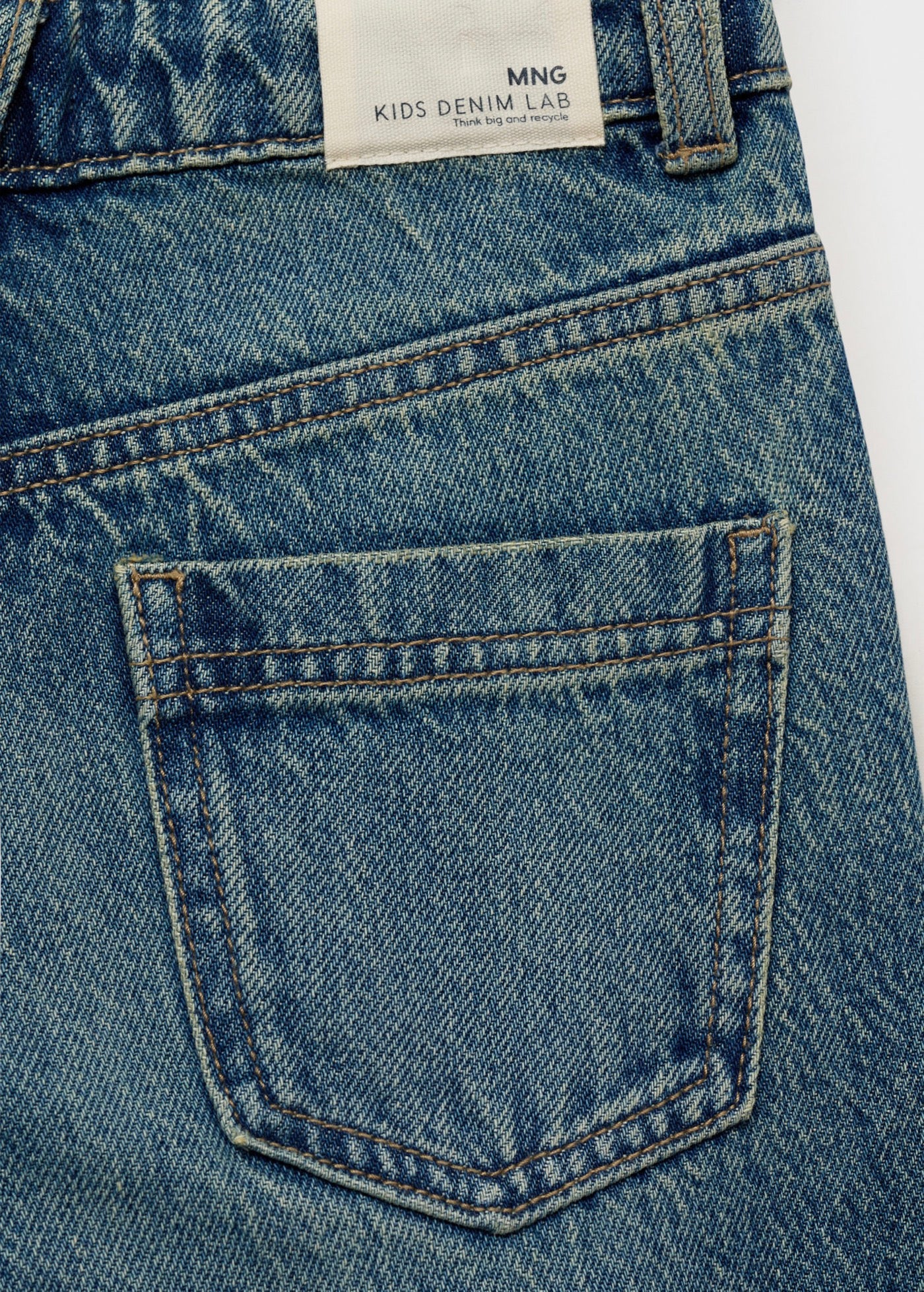 Jean Wide1 Azul Medio Vintage - Niña