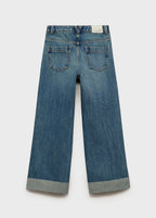 Jean Wide1 Azul Medio Vintage - Niña