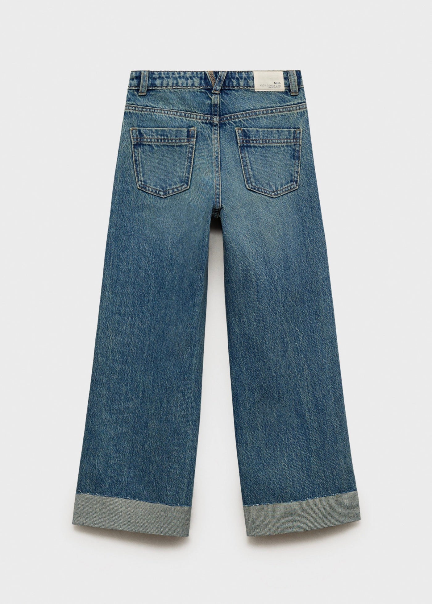Jean Wide1 Azul Medio Vintage - Niña