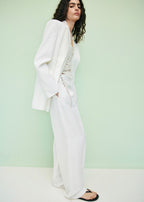 Pantalon Mélange De Lin Pinces