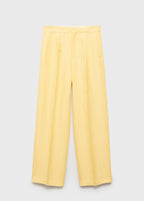 Pantalon Mélange De Lin Pinces